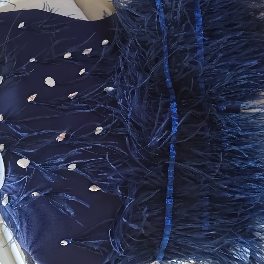 STAUD Navy Skirt with Beaded Fringe - Picture 4 of 15